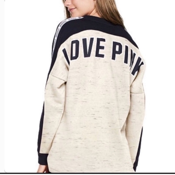 VS PINK Varsity Crew Pullover - Picture 1 of 5
